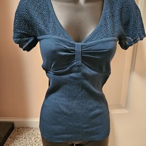 VENUS Teal V-Neck Sweater